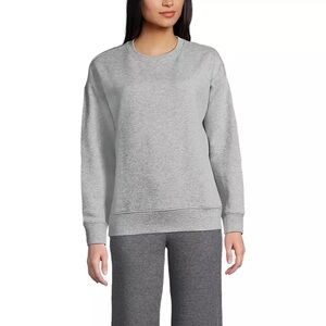Land’s End Relaxed Serious Sweats Long Sleeve Crewneck Sweatshirt- Grey- Small
